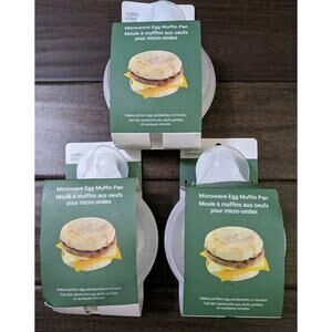Pack 3 (Three Microwave EGG MUFFIN Breakfast PAN Culinary Elements by Goodliving
